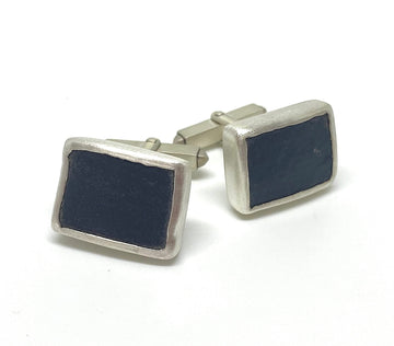 Black Lava Rock Cuff Links