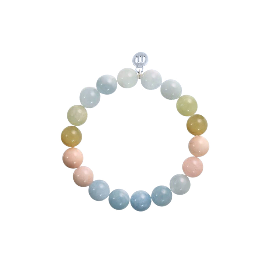 AQUAMARINE AND MORGANITE BALL BRACELET