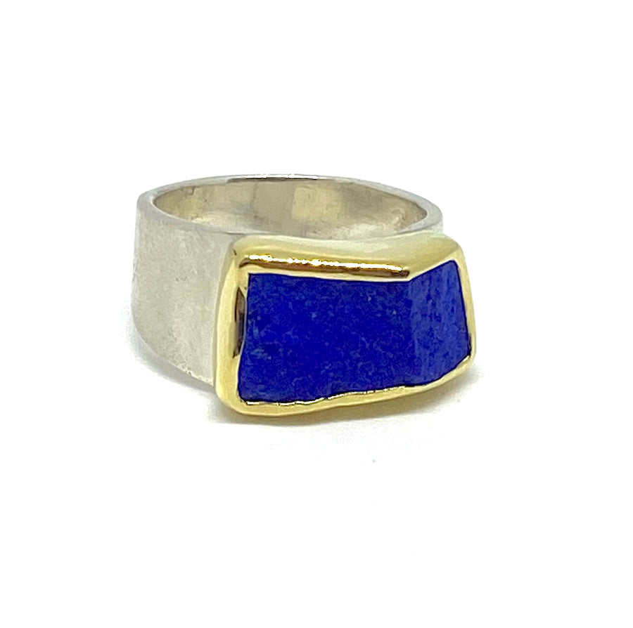 Lapis Horizontal Band Ring