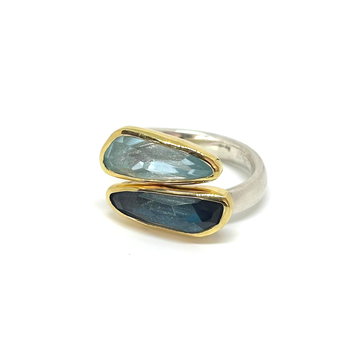Aquamarine & London Blue Topaz Ring - Size 7.25