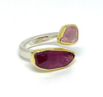 Red Tourmaline Pink Morganite Ring