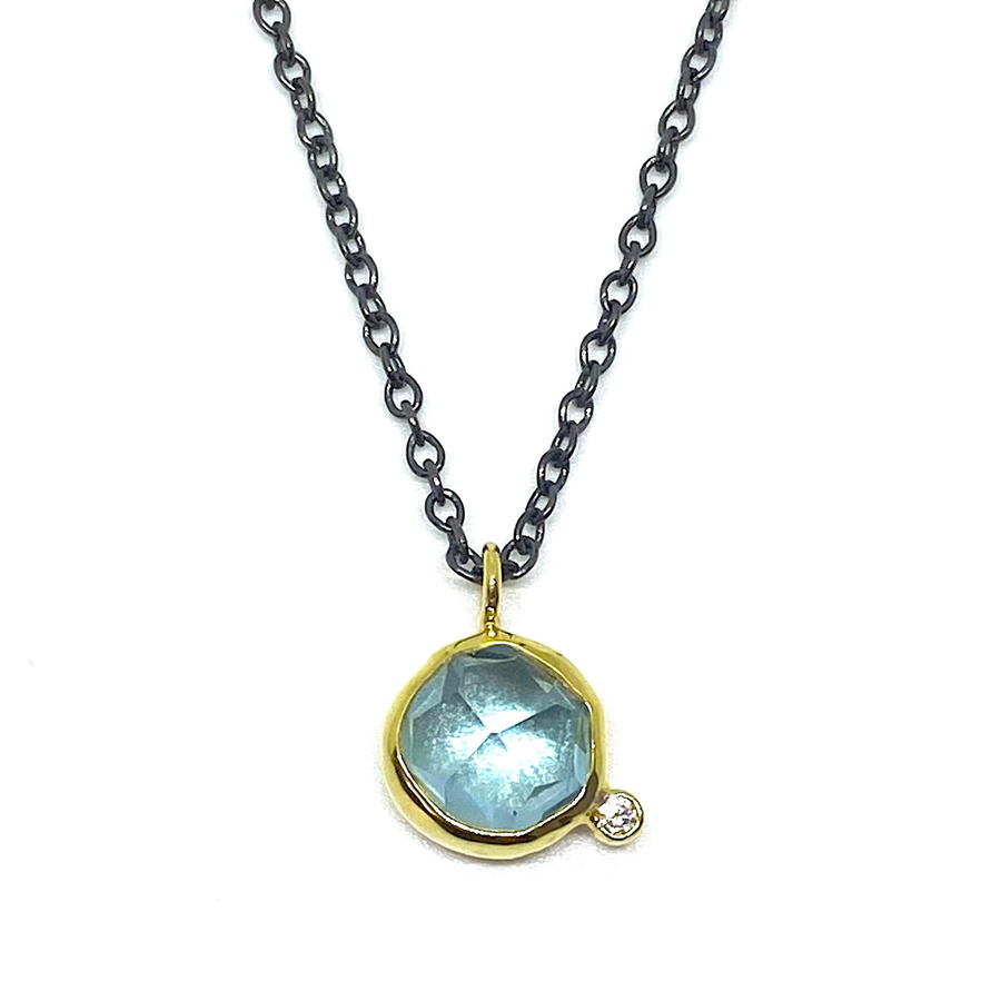 Aquamarine Diamond Necklace