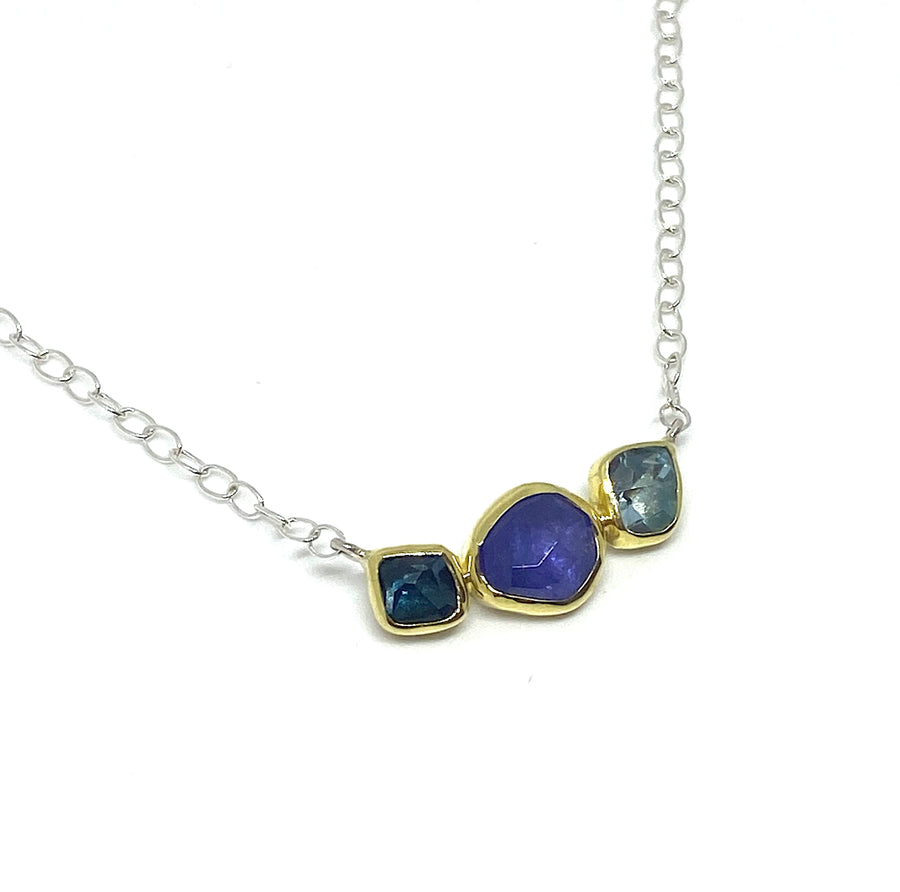 Tanzanite, Topaz and Aqua Necklace