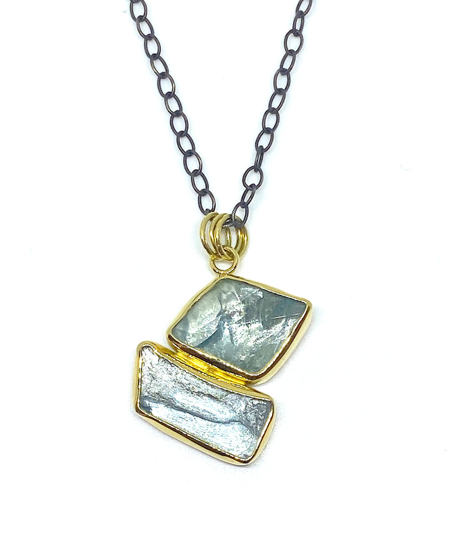 Double Aquamarine Pendant