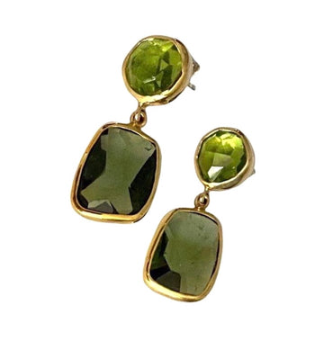 18k gold Green Drop Earrings