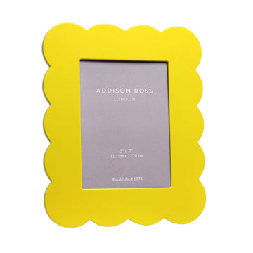 YELLOW SCALLOPED LACQUER PHOTO FRAME- 5X7