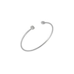 Silver Juliette Pavé Twist Bangle