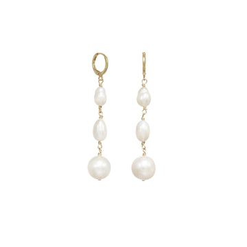 BAROQUE PEARL AND PEARL COMBO DANGLE EARRINGS