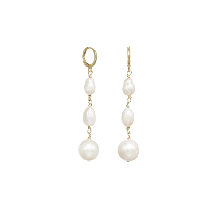 BAROQUE PEARL AND PEARL COMBO DANGLE EARRINGS