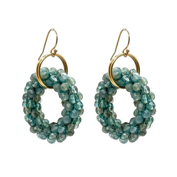 Beaded Gemstone Earrings: Aquamarine