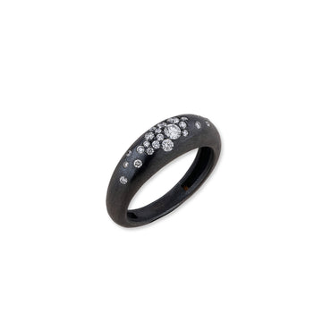 BOOGIE LINE OXIDIZED SILVER RING