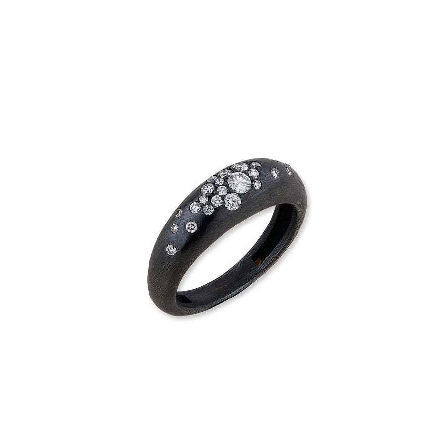 BOOGIE LINE OXIDIZED SILVER RING