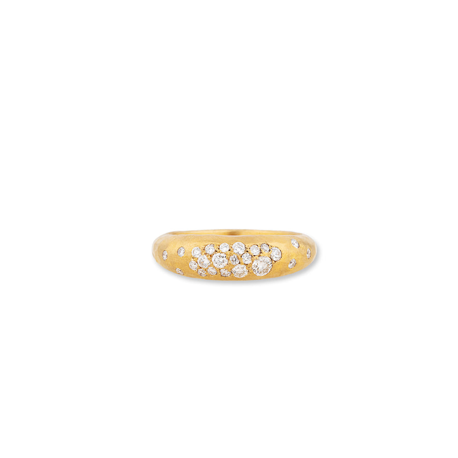 24k gold BOOGIE LINE DIAMOND GOLD RING