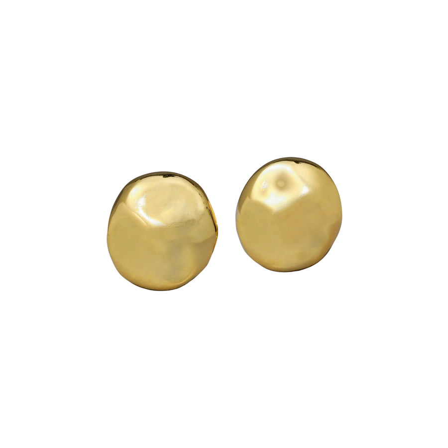 BRUT GOLD BUTTON POST EARRINGS