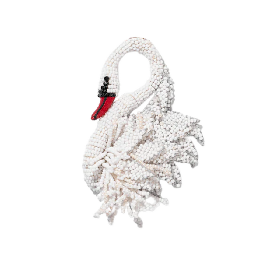 Swan Brooch - White