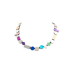 Bauhaus Necklace - Silver & Rainbow