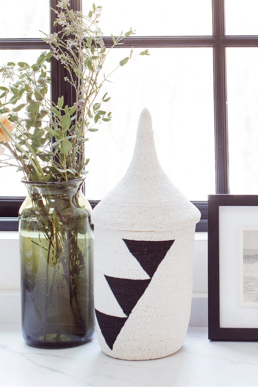 Beaded Triangle Peace Basket