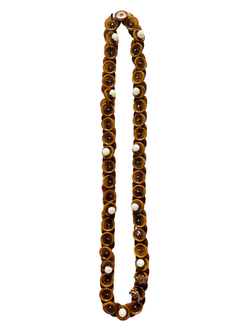 BUTTON NECKLACE - PEARL BROWN
