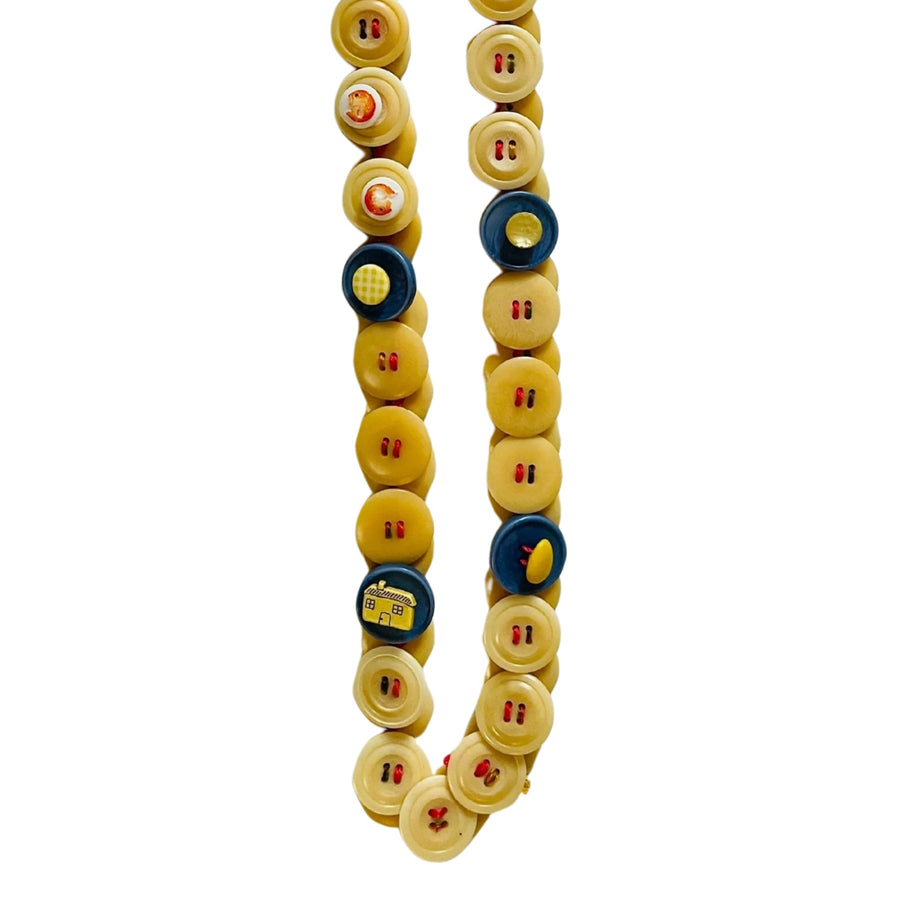 Button Necklace: Beige II