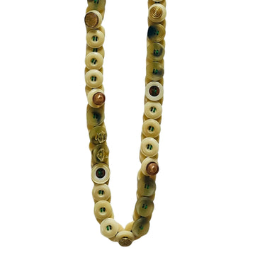 Button Necklace: Beige VI