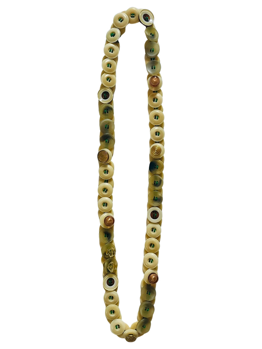Button Necklace: Beige VI