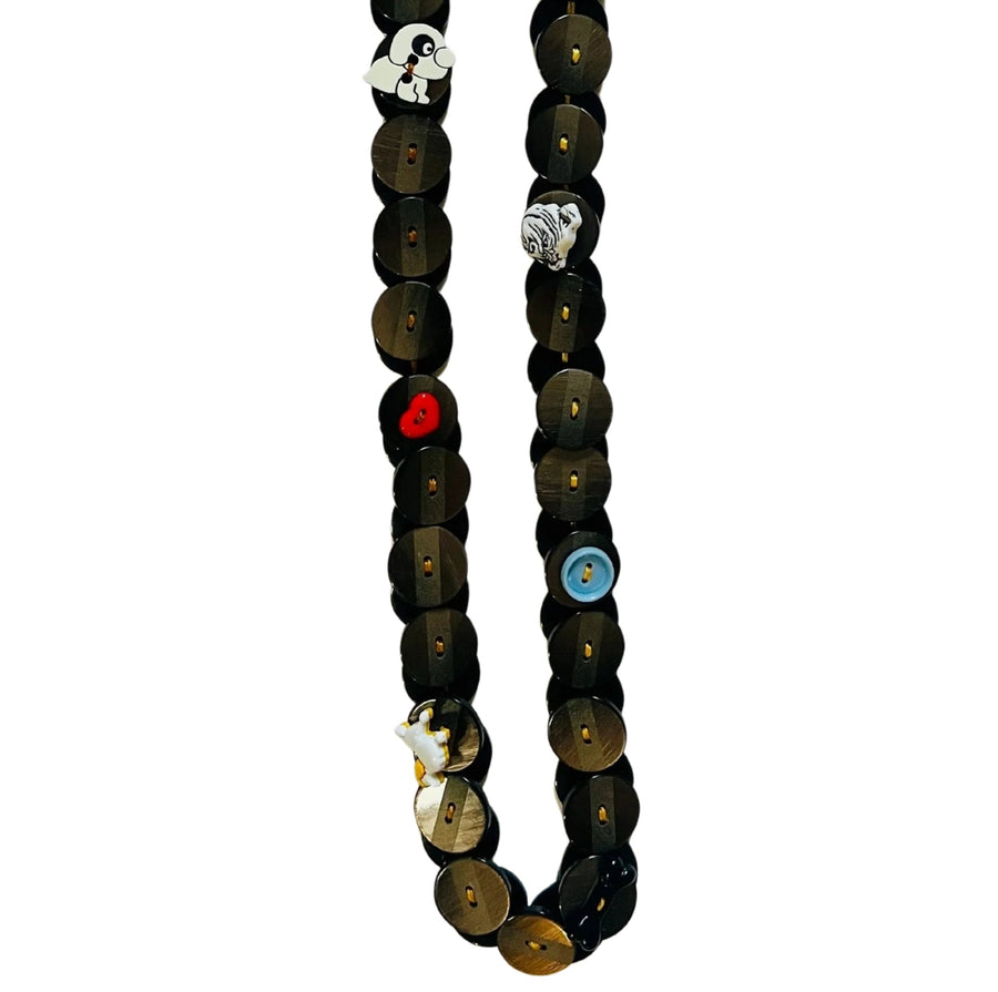 Button Necklace: Brown III