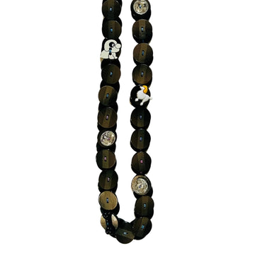 Button Necklace: Brown IV