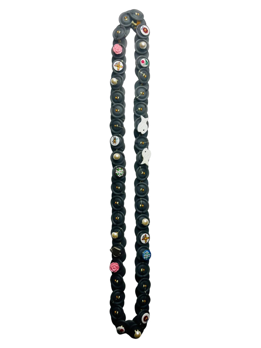 Button Necklace: Gray IV
