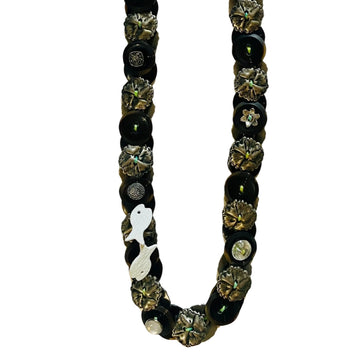 Button Necklace: Gray and Brown I
