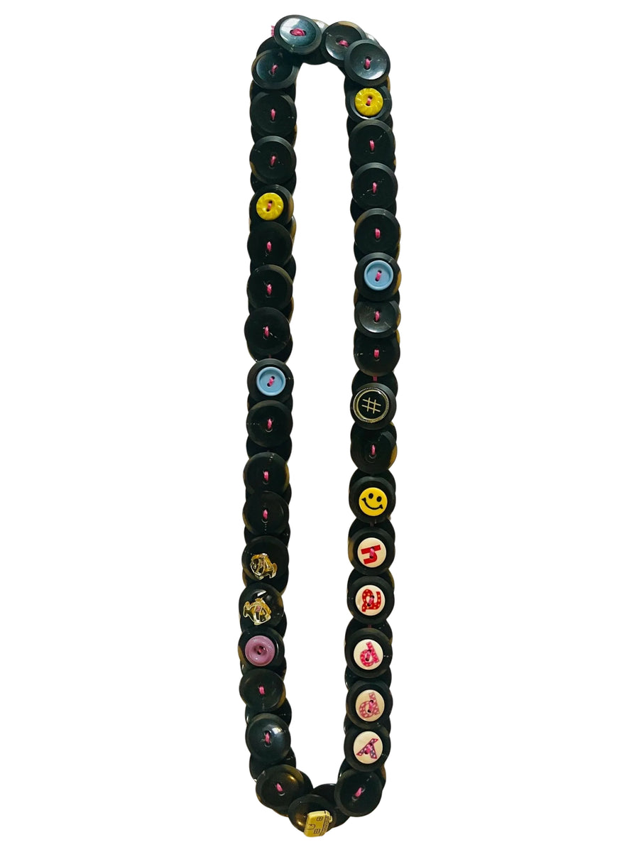 Button Necklace: Happy