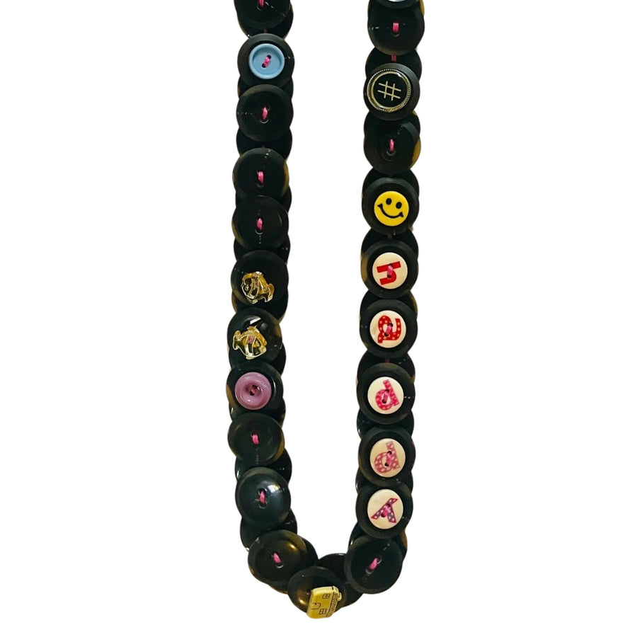 Button Necklace: Happy