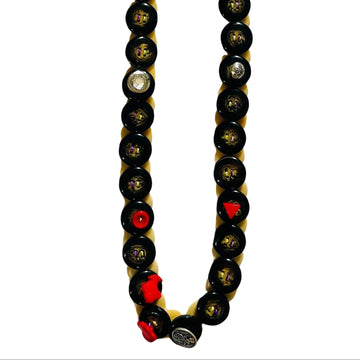 Button Necklace: Red Light