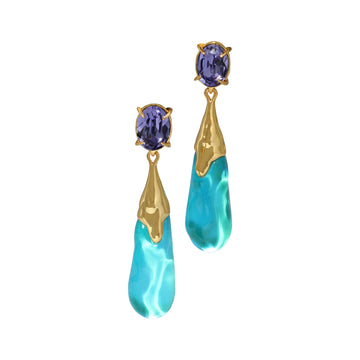 Bonbon Crystal Small Teardrop Earring - Mediterranean Opal
