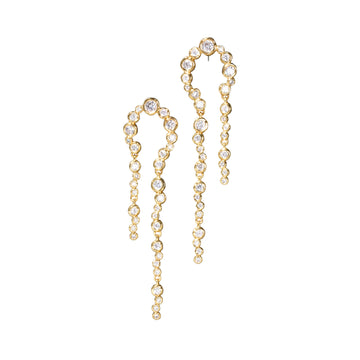 Asterales Gold Arched Long Earrings