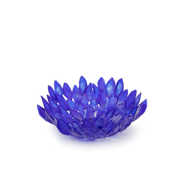 Blue Layered Leaf Bowl - 6” Diameter 3”Deep