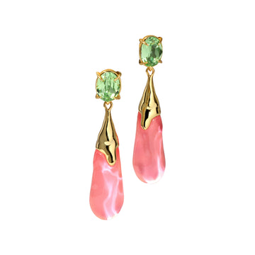 Bonbon Crystal Small Teardrop Earring - Sweet Melon