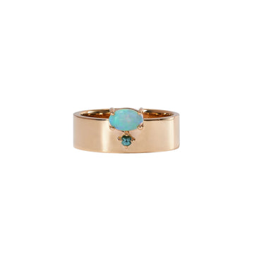 Opal & Tourmaline Bricolage Ring - Size 7