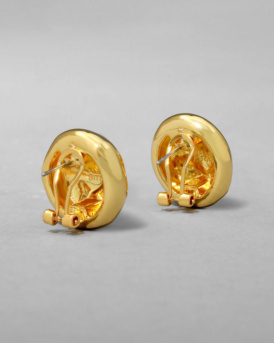 BRUT GOLD BUTTON POST EARRINGS