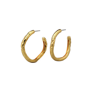 BRUT GOLD TUBE HOOP EARRINGS