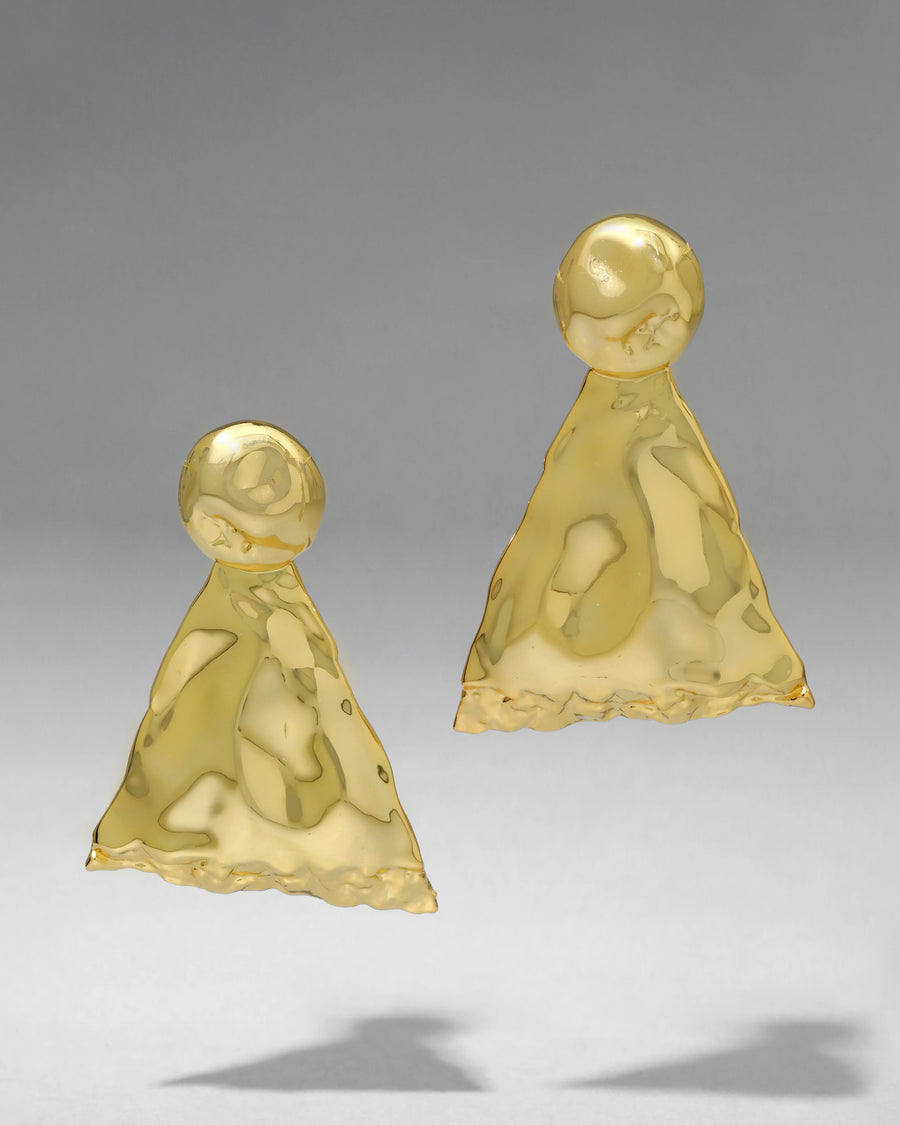 BRUT GOLD TRI-POST EARRINGS