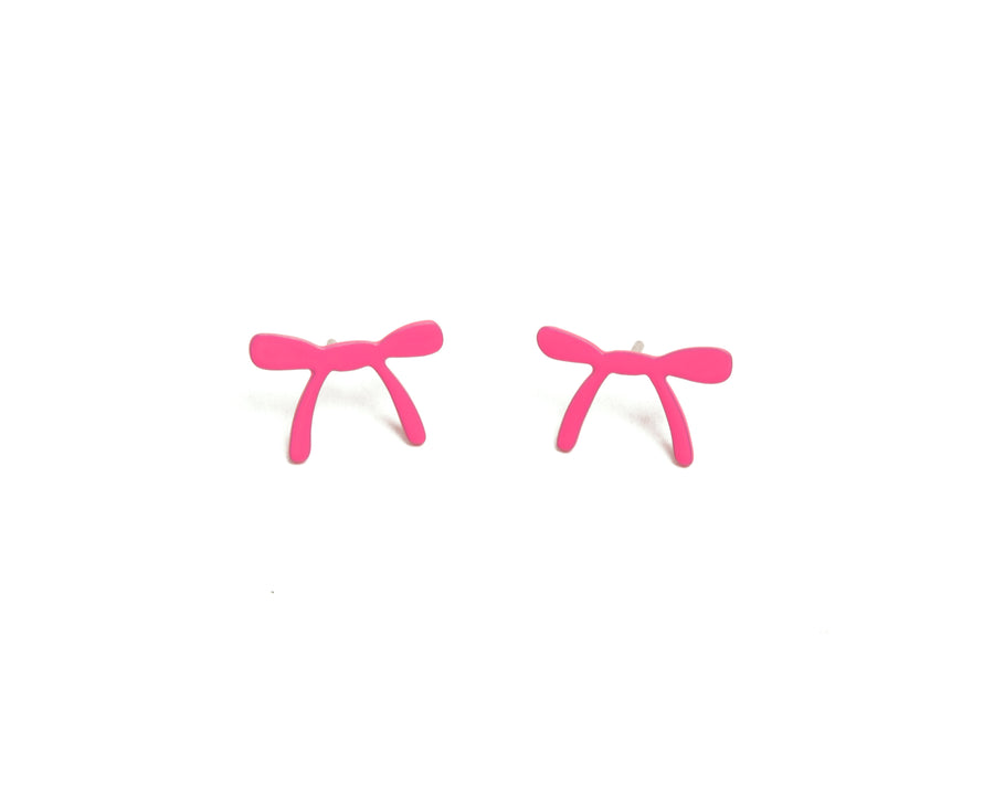 PINK RIBBON STUDS EARRINGS