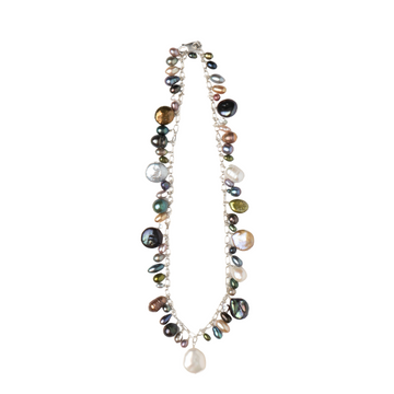 Compost Necklace Multicolor Pearls - Sterling Silver