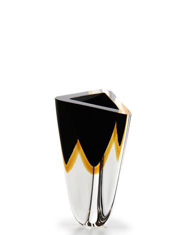 Triangle Vase 4 - Black & Amber