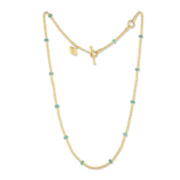 Chatter Necklace - 24K Gold with Emeralds