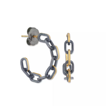 SMALL CHILL-LINK HOOP EARRINGS
