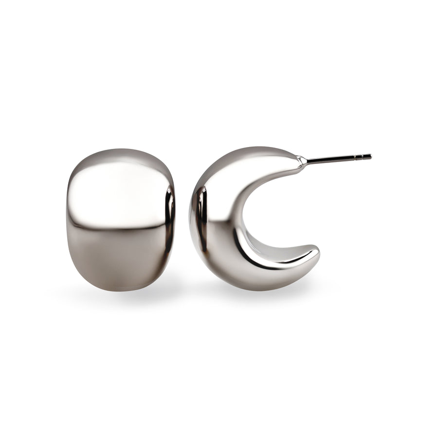 Chubby Glam Hoop Earrings - Sterling Silver