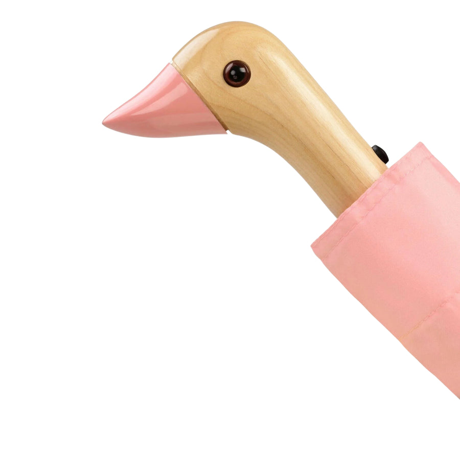 Pink 100% recycled plastic bottle Compact Duck Umbrella