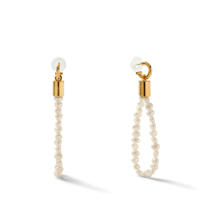 Josie Long Pearl Teardrop Hoop Earrings