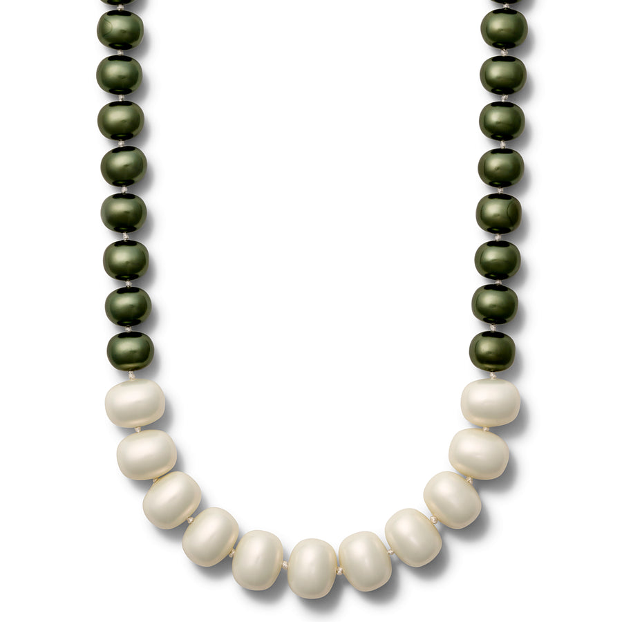 Caviar and Pebble Pearl Graduated Necklace - Sterling Silver