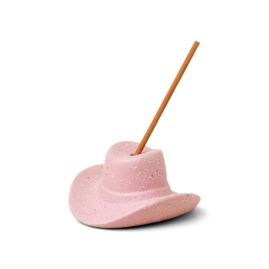 Pink Cowboy Hat Incense Holder + Hinoki Wood Incense